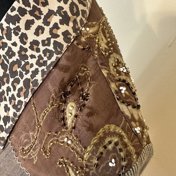 Faith By Celia Forrester Womens Brown Leopard Print  Jacket & Dress Set XS Vtg - Picture 9 of 13